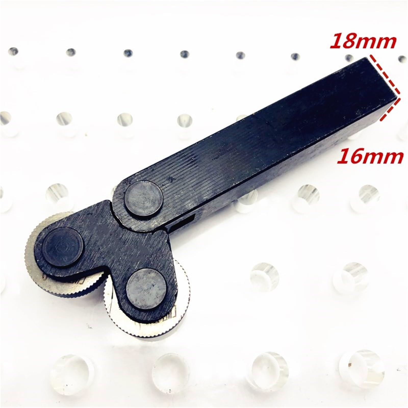 6 Cuchillas Moleteadas Reticuladas De 0,6 Mm, 1,0 Mm Y 2,0 Mm, Rueda De Grabado Con Orificio Interior HSS + 1 Portaherramientas De Torno De Acero De 16 Mm X 18 Mm. Herramienta de Torno