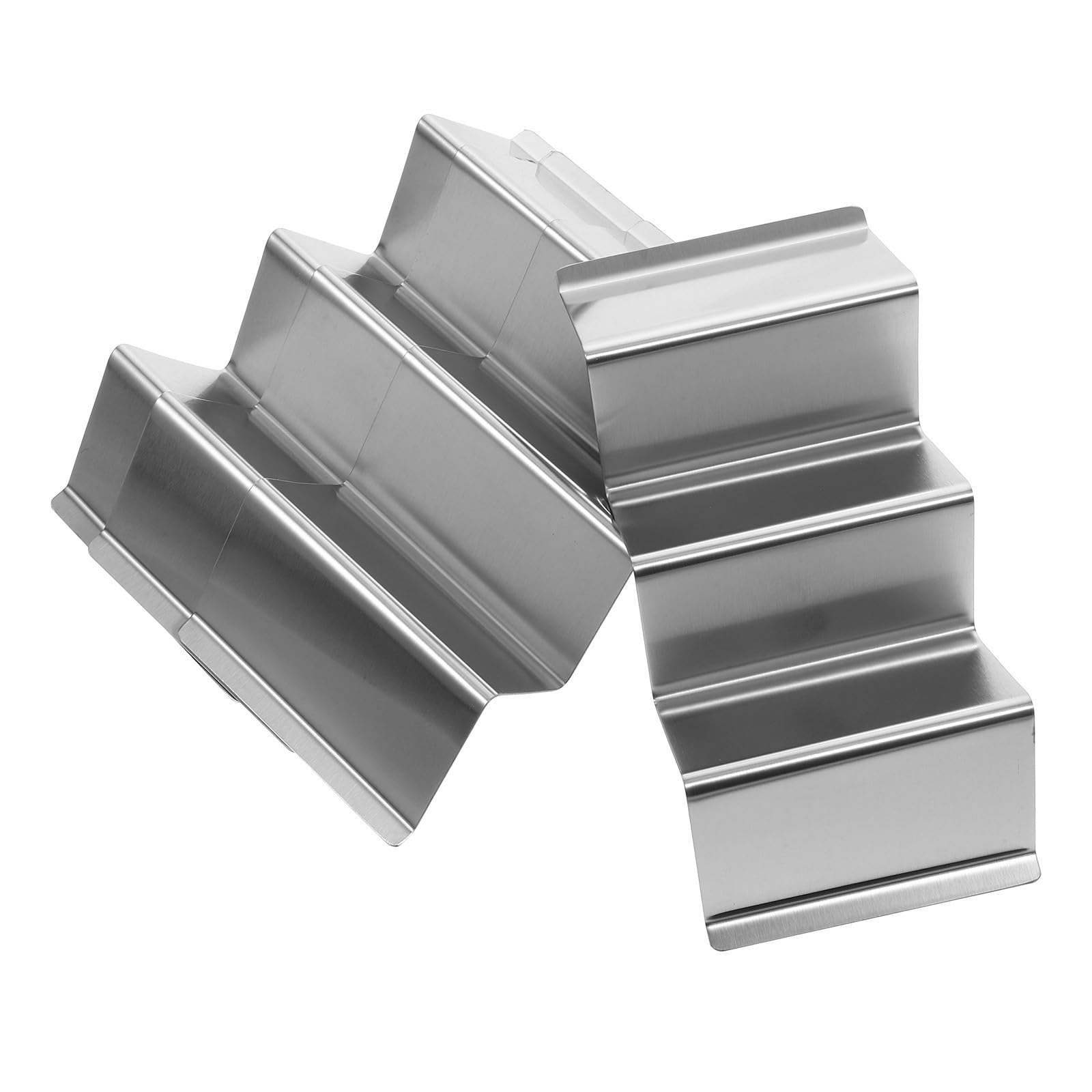 Sosoport Soporte para Tacos de Acero Inoxidable 4 Piezas 3 Ranuras, Apto para Horno y Lavavajillas, Adecuado para Casa y Restaurante