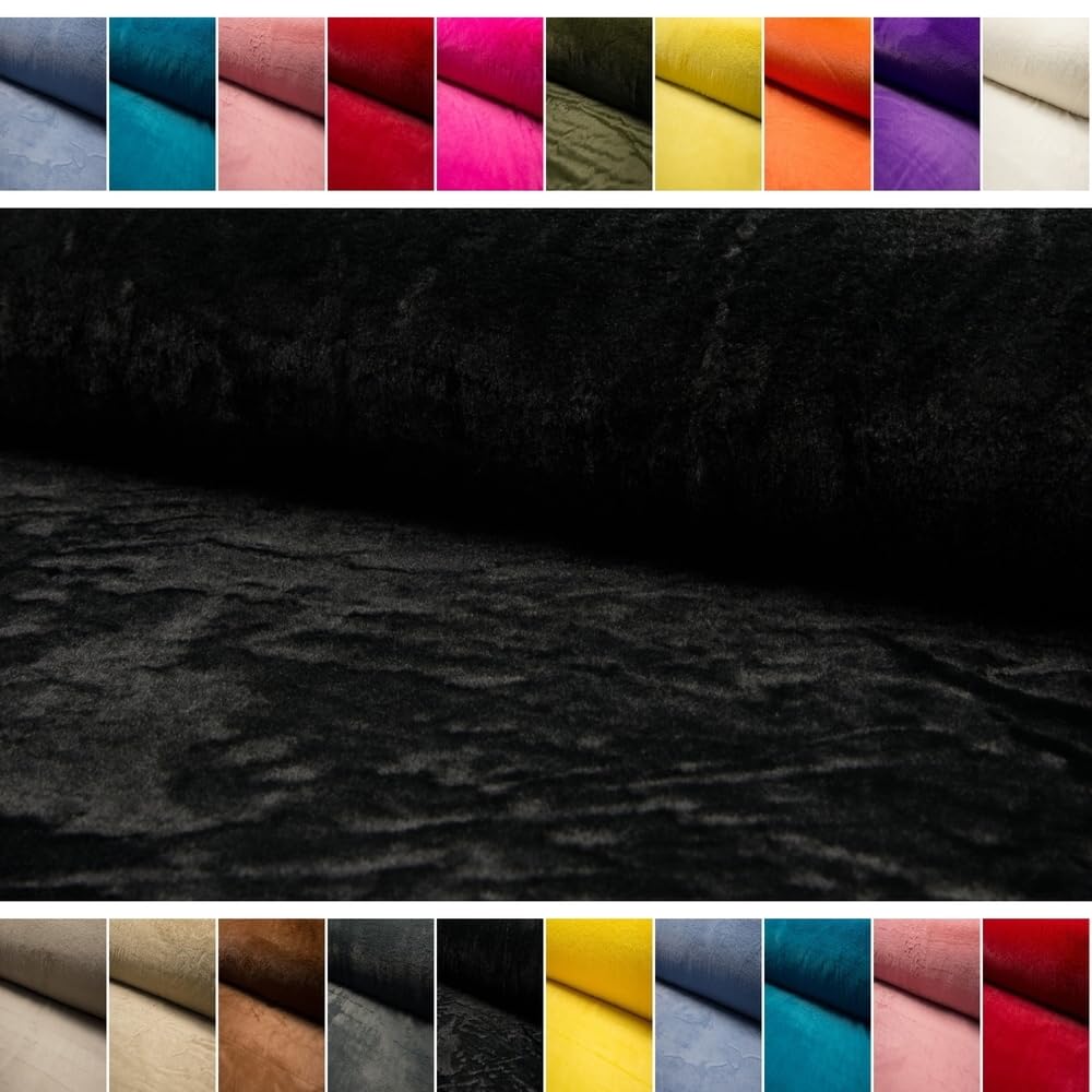 Fabrics-City noir tissu en fausse fourrure de lapin premium, peluche douce, imitation molle pour vêtements, accessoires, décoration, par mètre à partir 2m, 4580
