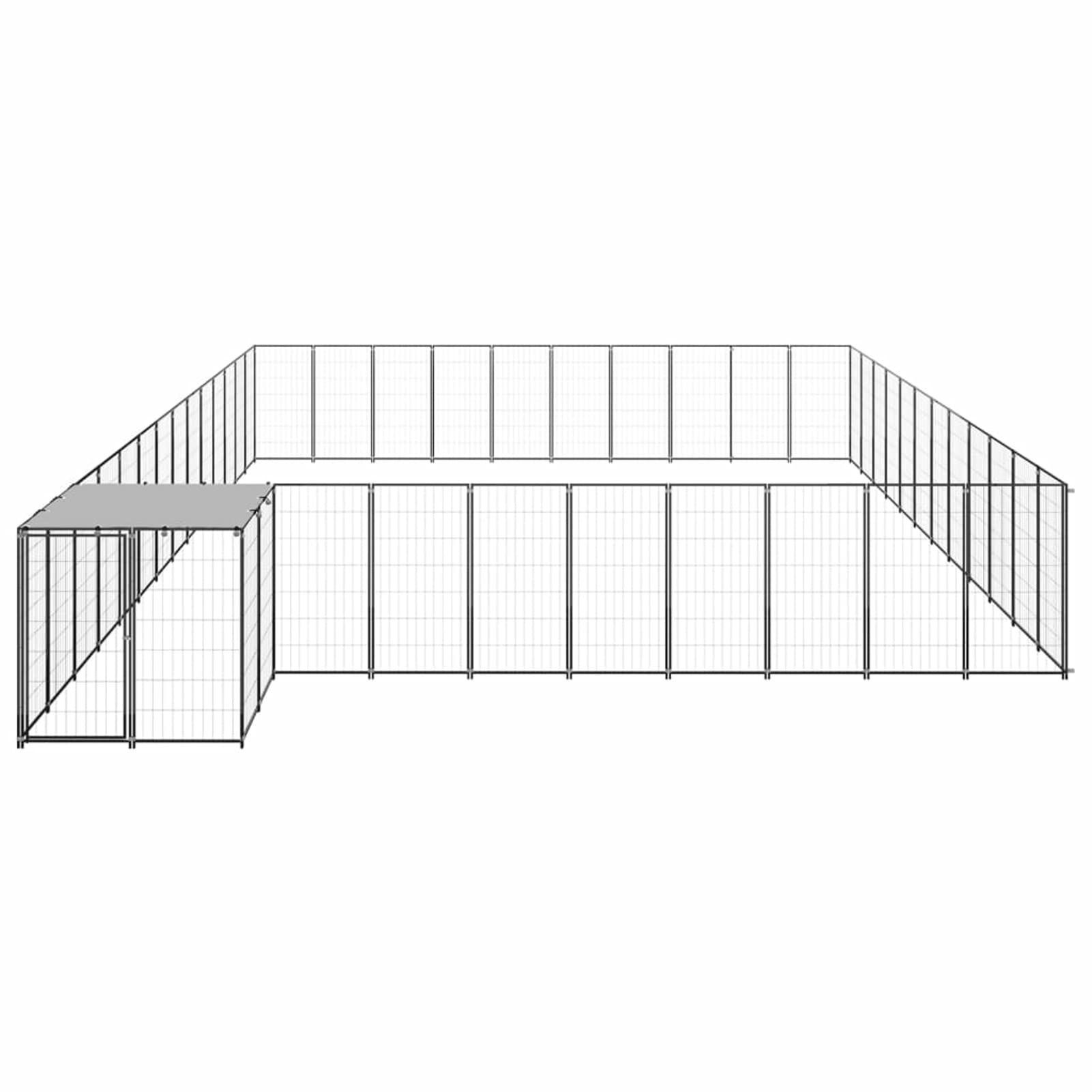 ZEYUAN Gabbia per Cani Nera 37,51 m² in Acciaio,Gabbiette per Cani,Gabbia per Cani da Esterno,Recinto per Cani,Gabbia per Animali(SPU:3082242)