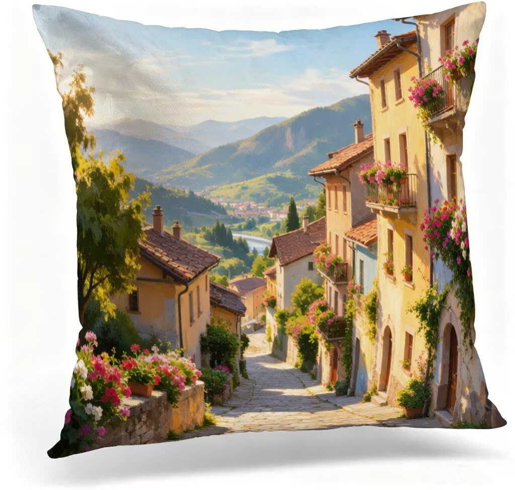 Coussin décoratif 60x60 lin impression recto verso chic