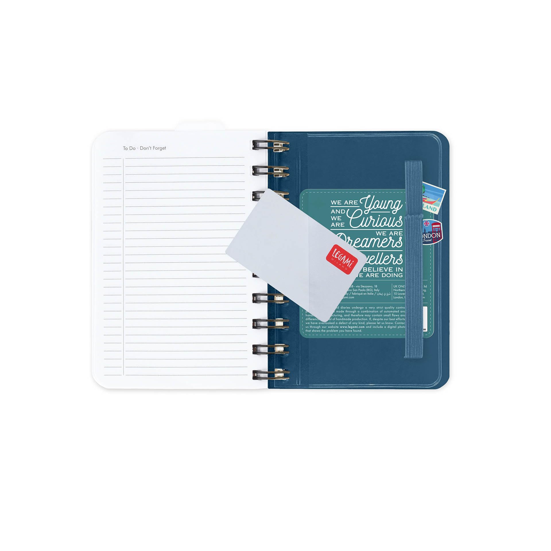 LEGAMI - Grand agenda journalier 2026, Pastel Mint, 12 mois, large, fermeture avec élastique, journal de janvier 2026 à décembre 2026, en papier FSC certifié, 17 x 24 cm