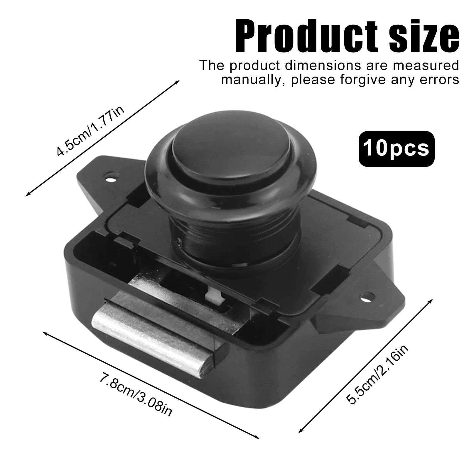 Serratura per porte mobili, 10 pezzi, per camper, camper, caravan, yacht, armadio, colore nero