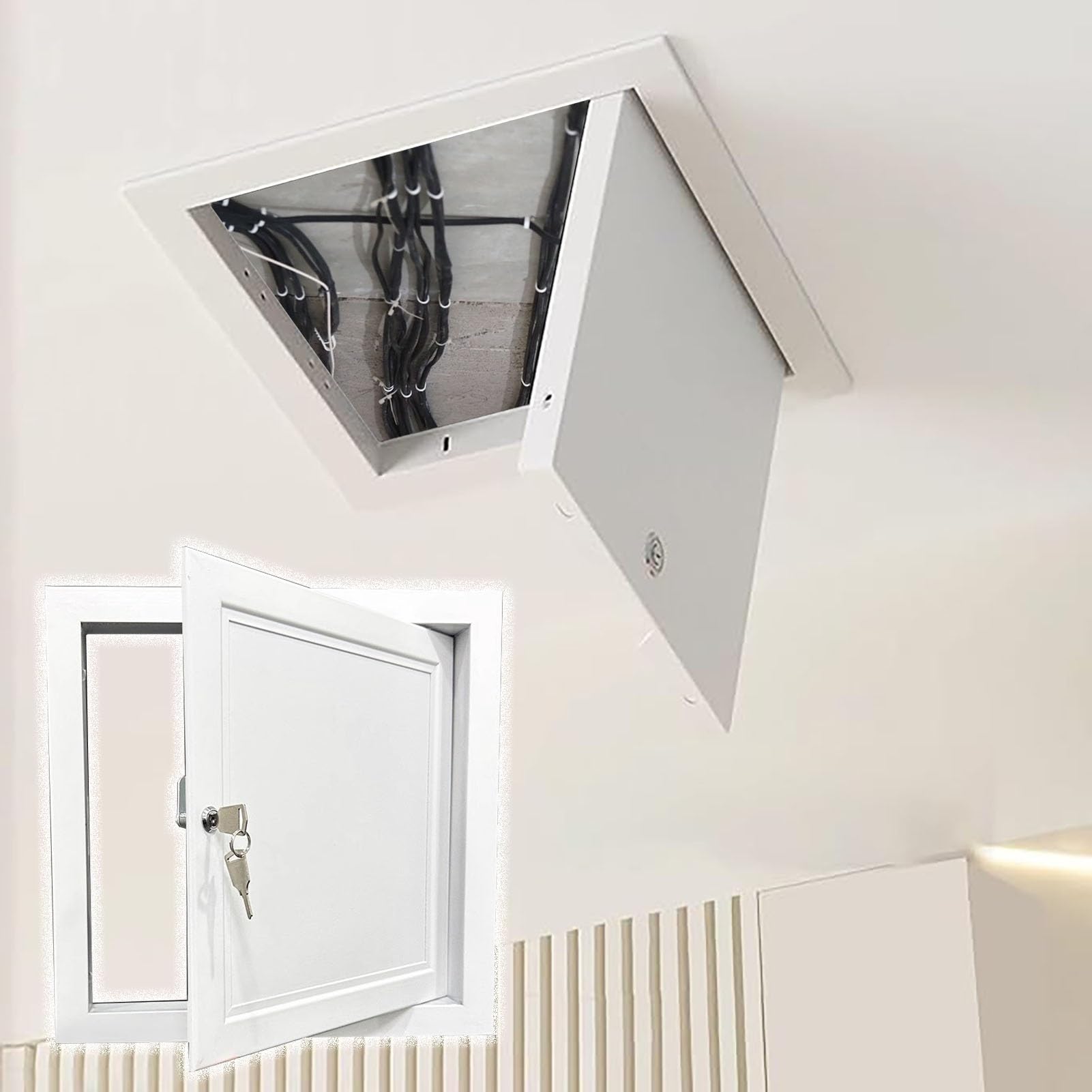 DUANHOZ Attic Loft Ceiling Hatch Lock, Plumbing Access Panel, Drywall Inspection Hatch Electrical Panel Cover