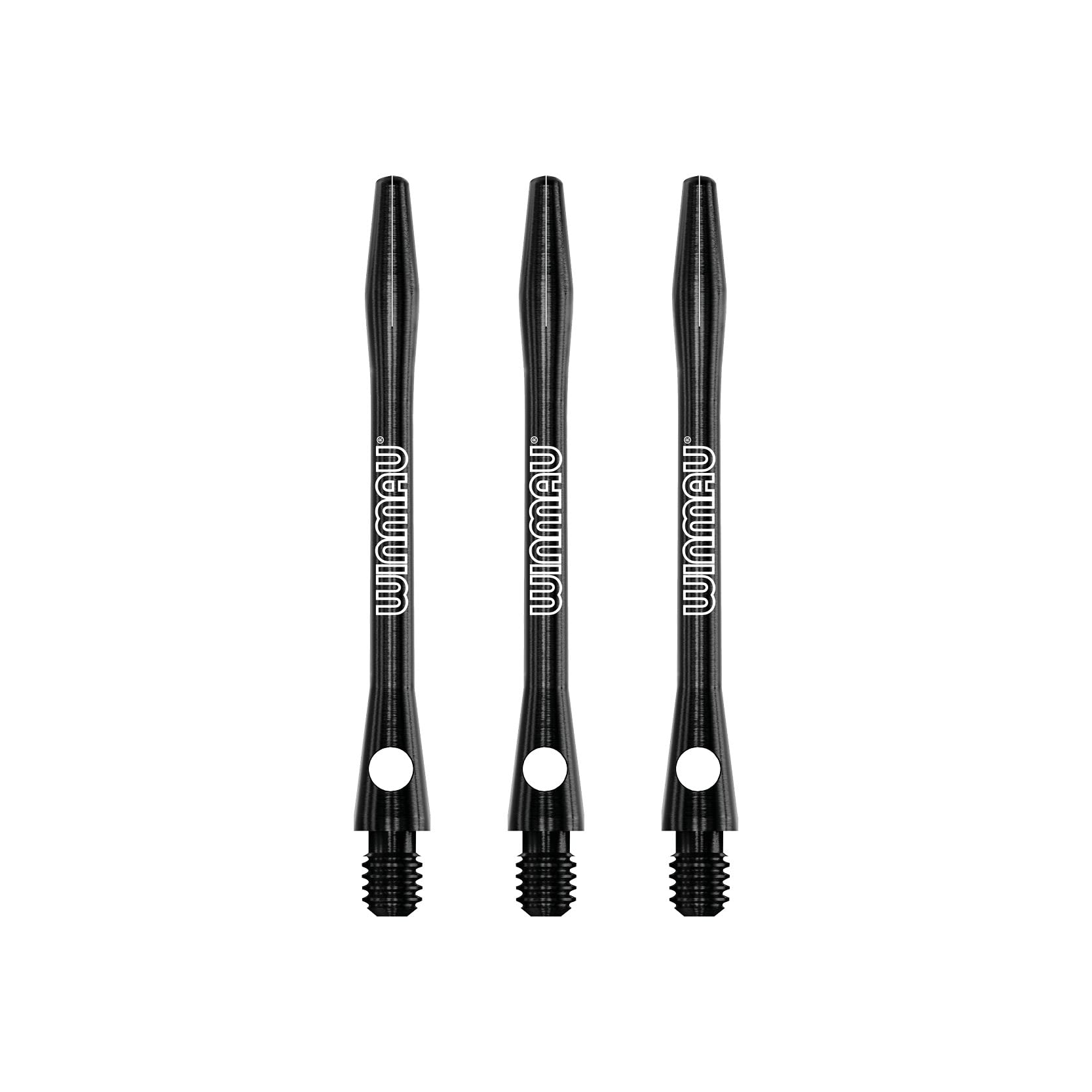WINMAU Tallos de dardo Negros de Aluminio con Grabado láser 1 Juego (3 Ejes)