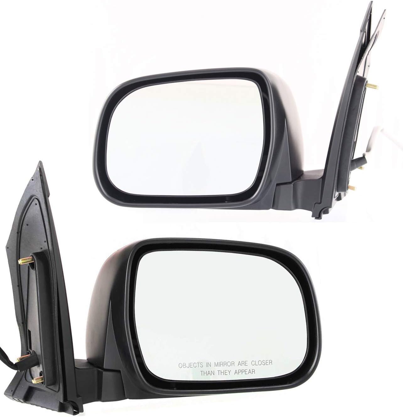 Kool Vue Driver & Passenger Side Power Heated Mirrors for Toyota Sienna 2004-2010 Textured