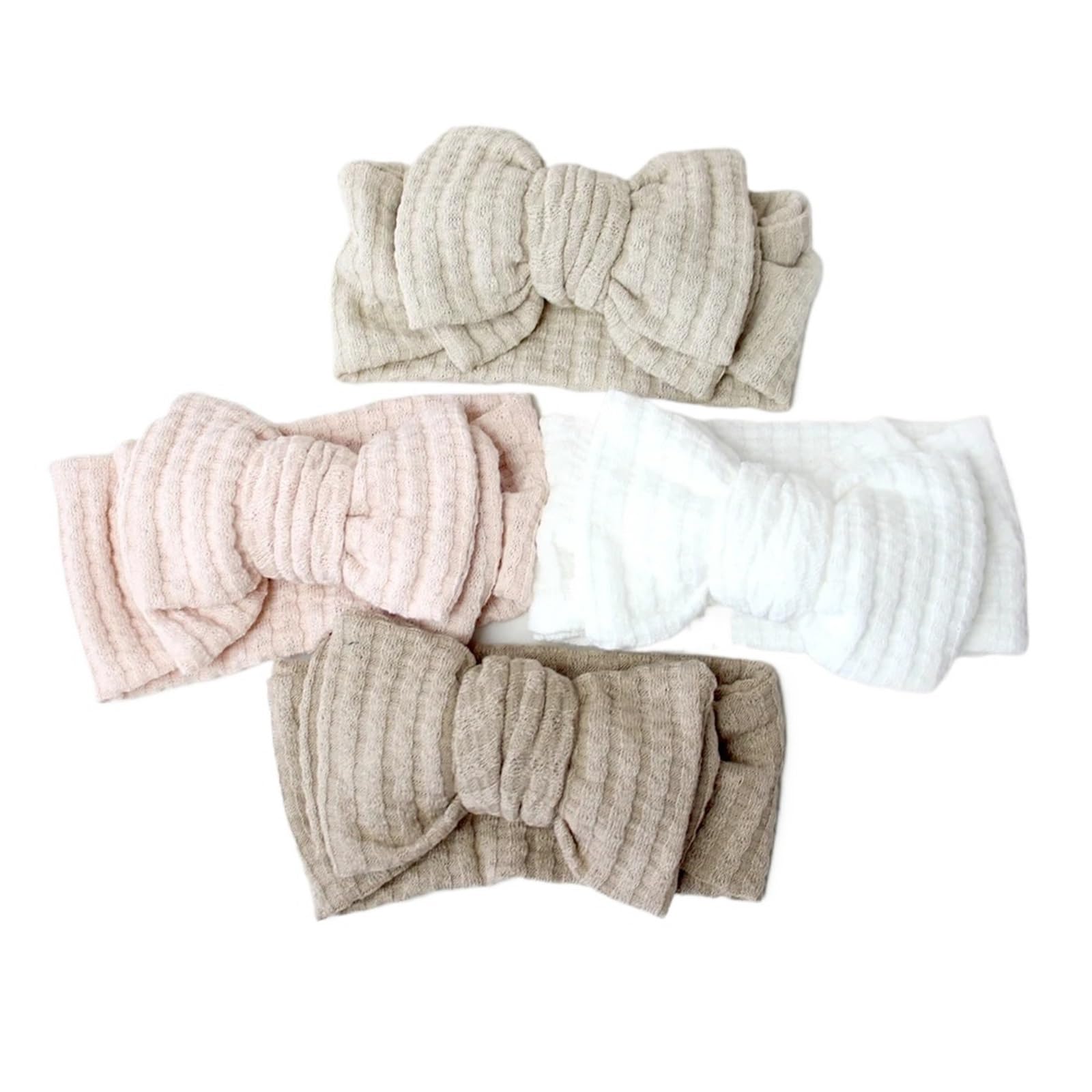 2/3/4 Stück gestricktes warmes Stirnband Winterstrick Twist Bow Stirnbänder Breiter Turban Doppelschleife Headwrap Für Damen(4pcs)