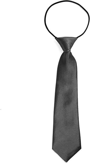 DonDon krawat chłopięcy z jedwabiu, błyszczący i wstępnie zawiązany - szerokość 7,0 cm - z gumką