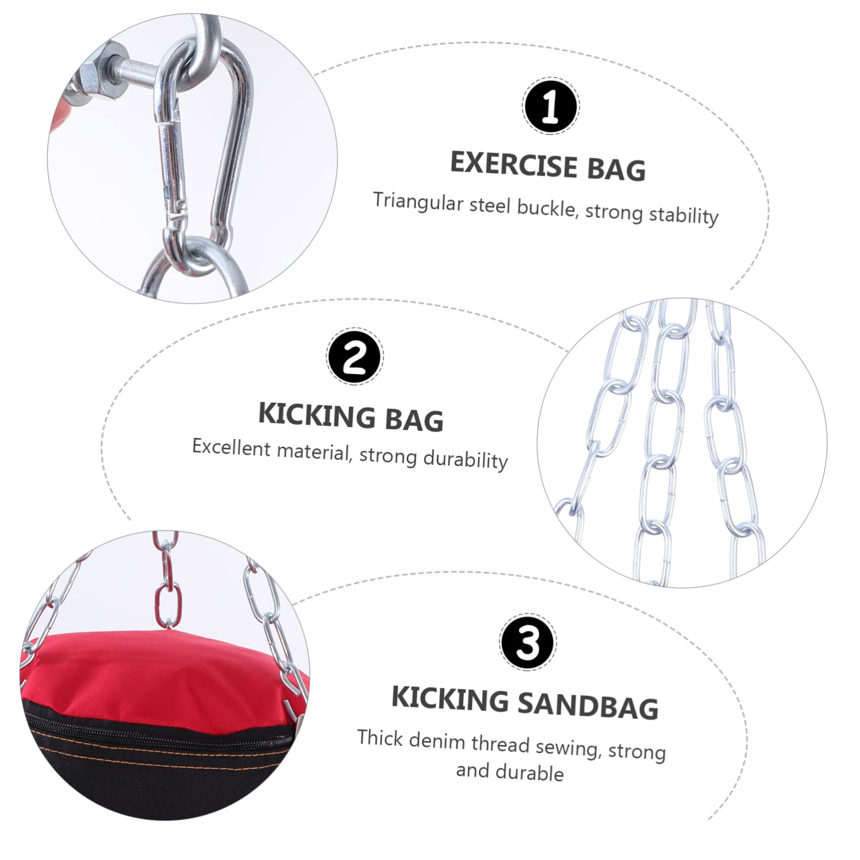 KOMBIUDA Heavy Duty Sandbags for Workout Exercise Bag Triangular Steel Buckle Kicking Sandbag Set