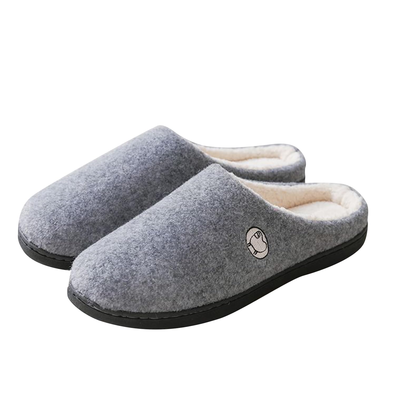 DSFFD Mens Memory Foam House-Slippers, Full Toe Soft Non-Slip Comfortable Indoor Warm Slipper, for Bedroom Outdoor Slipper Shoes,Gray,42/43EU