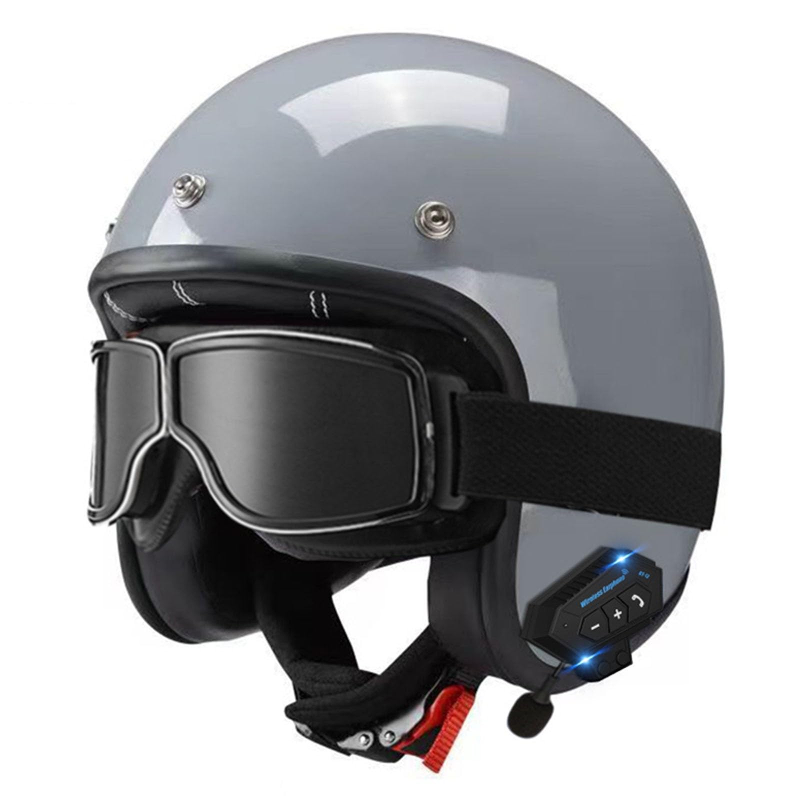 Amazon.co.jp: 大人のオープンフェイスヘルメット防風ゴーグル