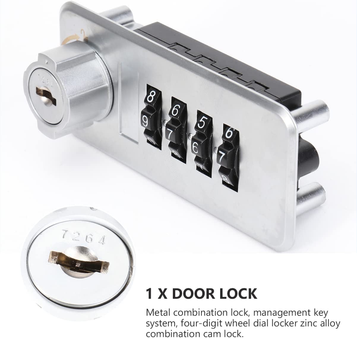 Candado con cerradura de combinación, cerradura codificada for equipaje, candado con código, dial de metal for exteriores, candado for candado, cajón, leva, dígitos, escuela fija con casillero, puerta