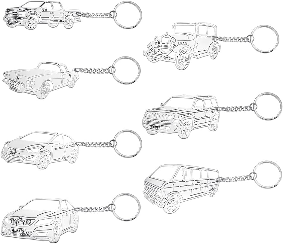 Personalized Keychain in Any Model - Custom Key Ring Accessories for Car Lovers - Birthday Present Gift for Men and Women