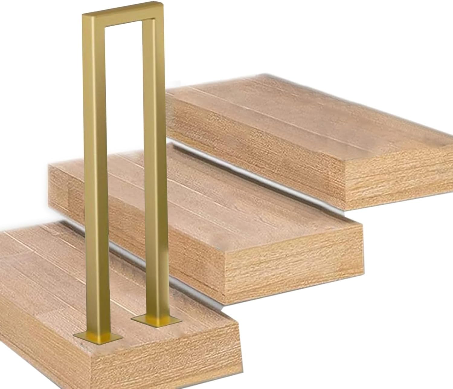 Fkxsxaz 1 Pcs Stair Railing Deck Balusters Non-Slip Safety Railing, Gold Metal Iron Handrails Support Poles, Staircase, Load 400Lbs For Balconies Hallways,-55Cm/21.6 In