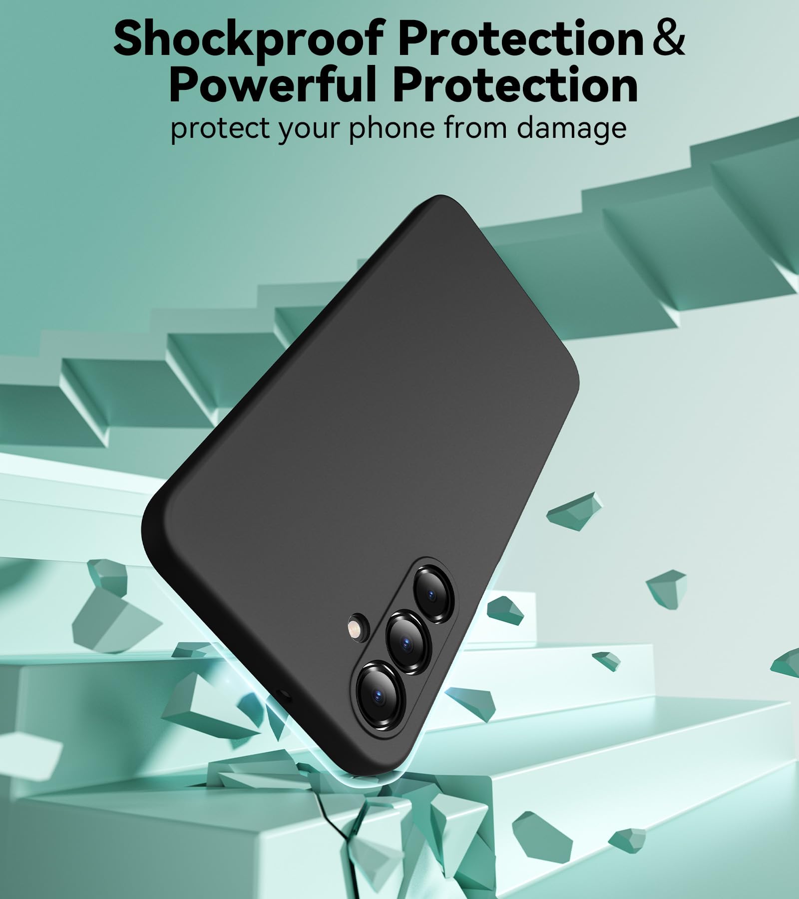 FLLAO Cover Compatibile con Samsung Galaxy A16 5G/4G con 2 Pellicola Vetro Temperato, Custodia Ultra Sottile Silicone TPU Morbido Case Protettivo Nero