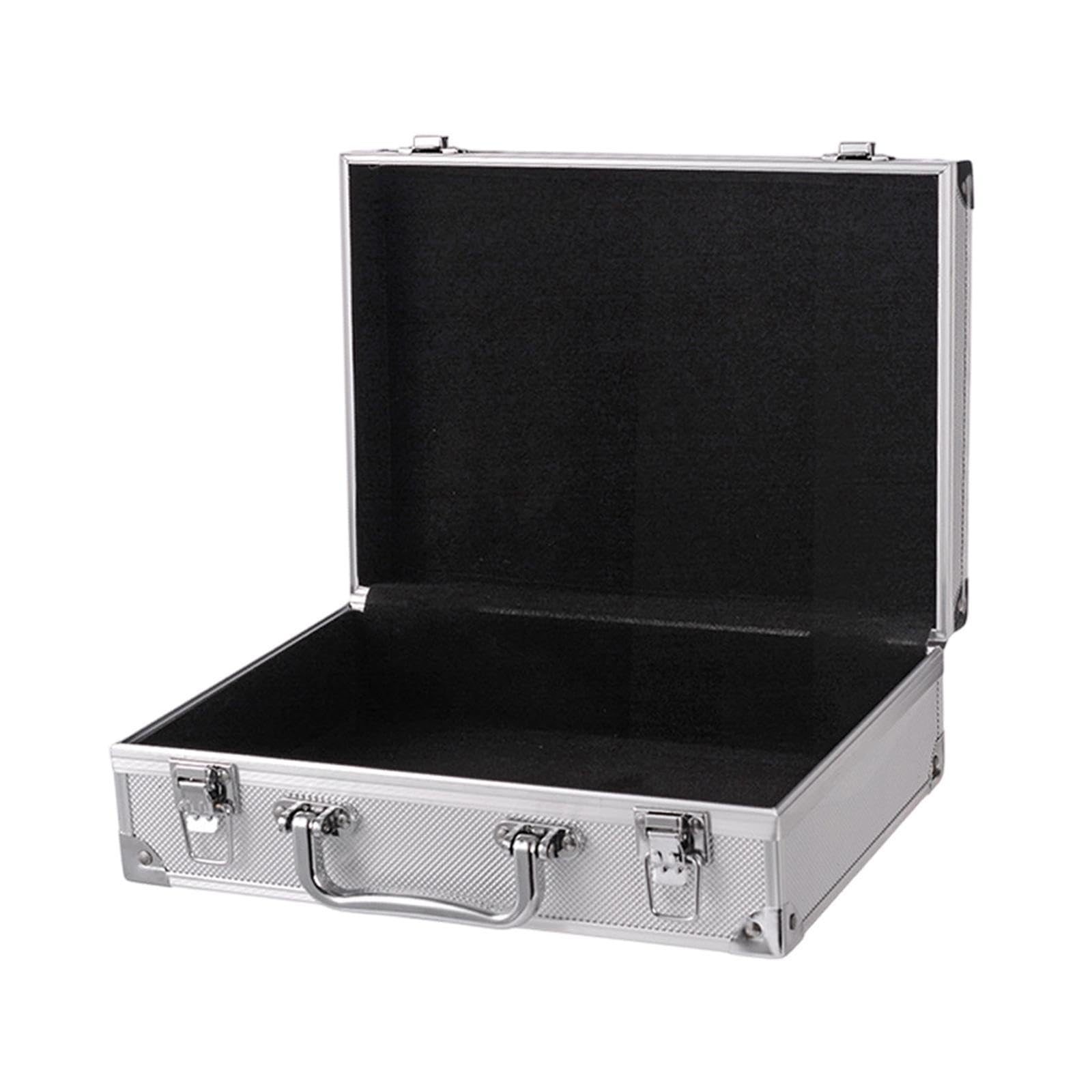 MYADDICTION Carrying Case Portable Aluminum Alloy Frame Briefcase Equipment Storage Case Silver-image-40