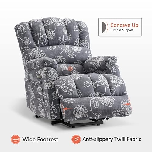 Mcombo Power Lift Recliner Chair Sofa With Massage And Heat For Elderly People, 3 Positions, Control Buttons, Usb Charge Port, Fabric 7091 (Dark Grey, Medium) #TOP5