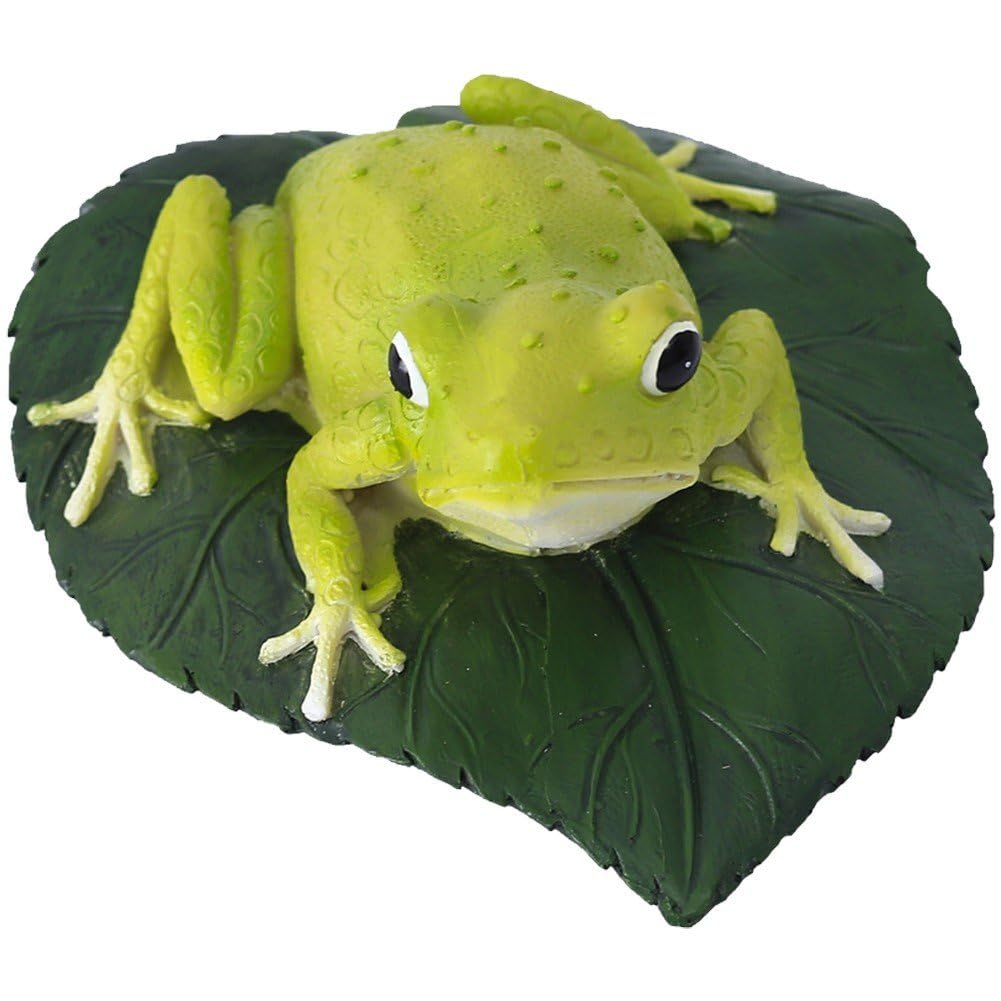 Statue de grenouille en résine pour décorer un étang de jardin ou une bibliothèque