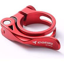 Corki Cycles Adjustable Bicycle Seatpost Clamp 34.9mm Quick Release - Aluminum Alloy Red KC89
