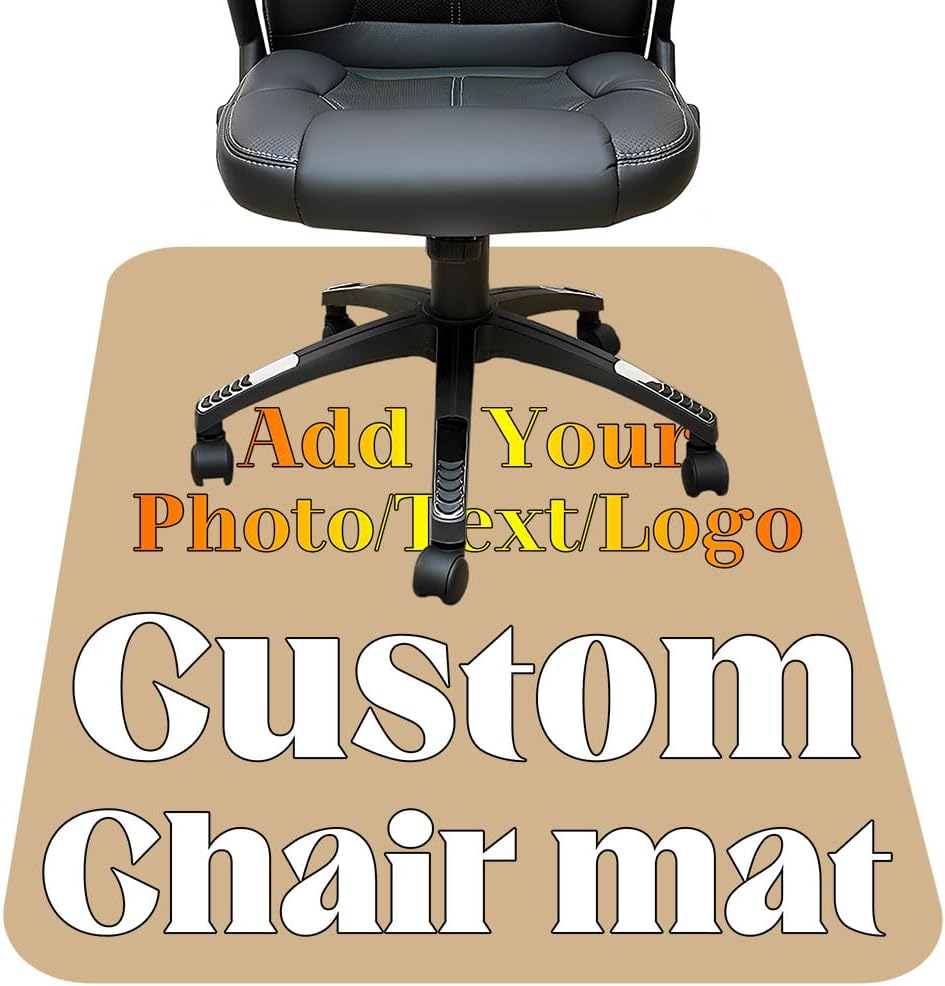 Customized Office Chair Mat for Hardwood Floor 36"x48" Inches Custom Gaming Chair Mats Add Your Photo Text Image Logo Personalized Rectanglar Chair Rug for Office Home Peru