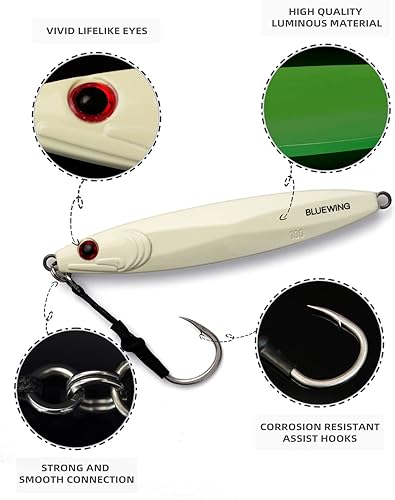 Miniatura 2 de BLUEWING Señuelos de pesca de agua salada, plantillas de paso lento, plantillas verticales de 2.82 oz a 35.27 onzas para peces de agua salada,