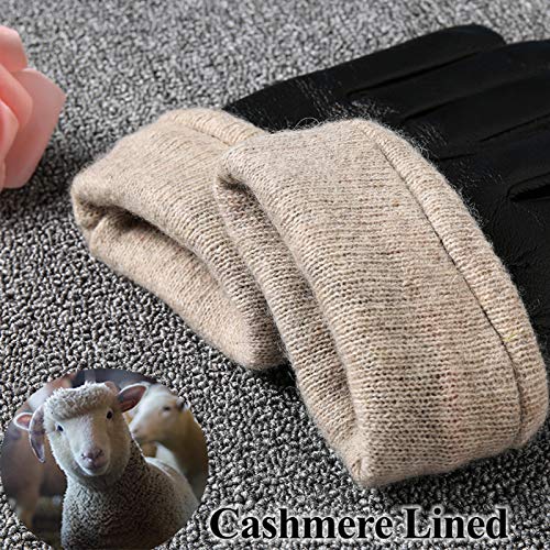 Mens Genuine Leather Gloves Winter - Acdyion Touchscreen Cashmere/Wool Lined Warm Dress Driving Gloves (Black/Cashmere, X-large) - Thumbnail 6