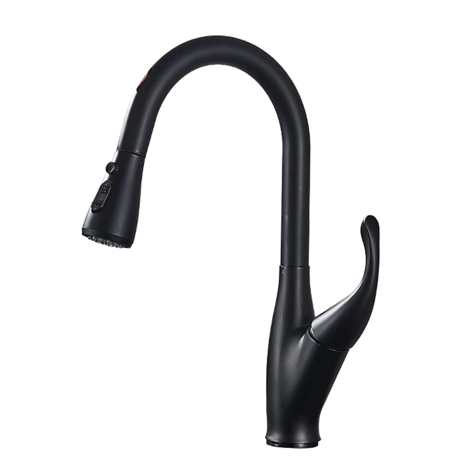 Robinet d'&eacute;vier de cuisine tactile noir mat pour cuisiner proprement les mains charg&eacute;es
