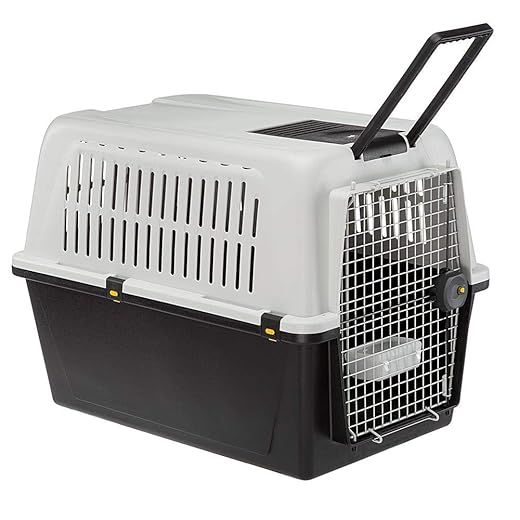 Ferplast Atlas 60 Dog Transport Box for Medium Dogs Travel Box for Dogs Safety Lock Ventilation Grille 61 x 91 x H 68 cm Grey