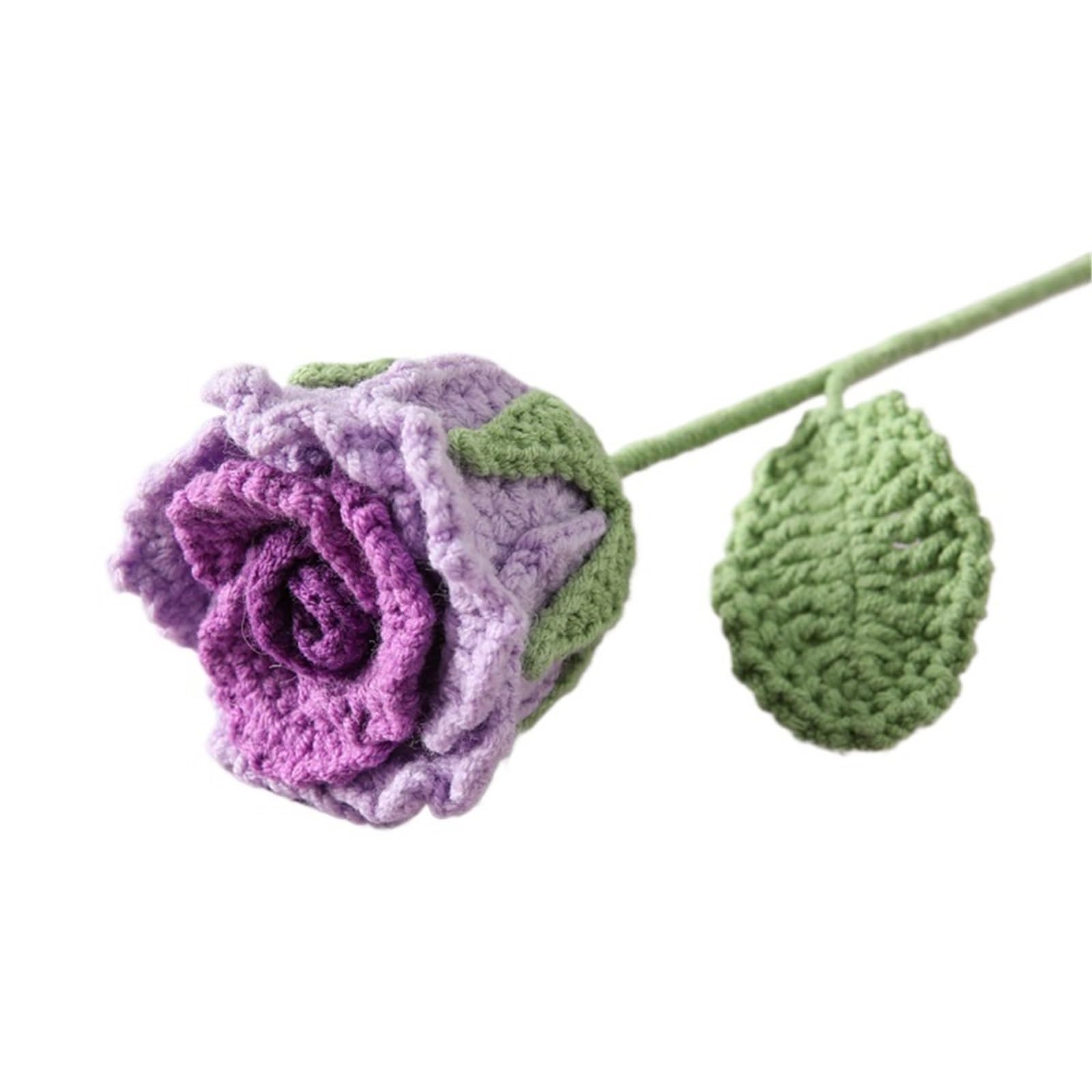 ENWWCH Wedding Crochet Bouquet Creative Knitted Rose Flower Praty Home Decor For Home(Color5)
