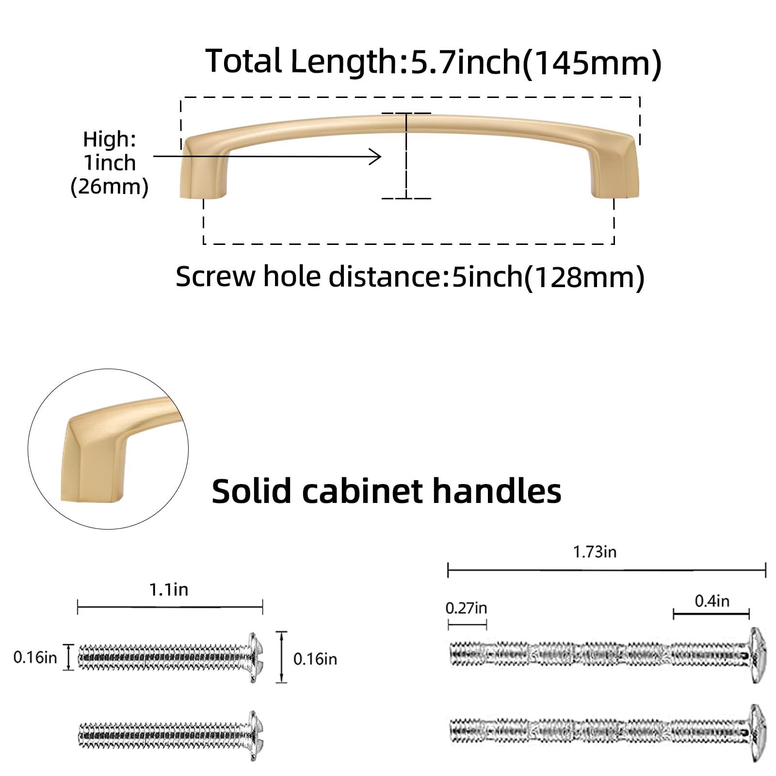 10 Pack 5 Inch Champagne Bronze Kitchen Cabinet Handles — Amazon image 2