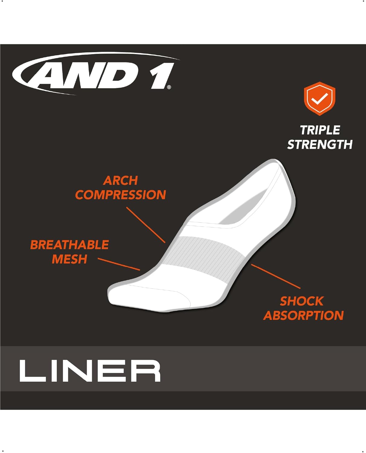 AND1 Mens Liner Socks - 12 Pack Athletic Shoe Sock Liners - Lightweight Performance No Show Socks for Men (6-12.5) - Image 3
