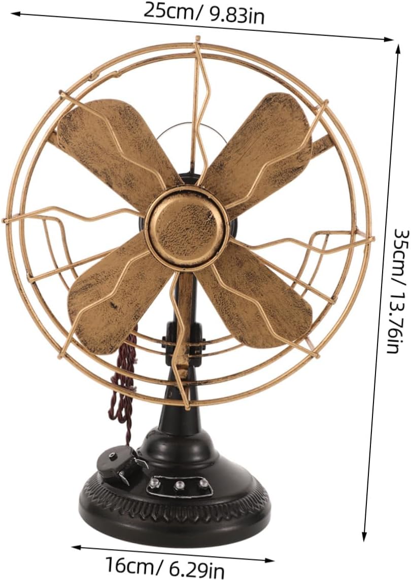 Iron Crafted Fan Vintage Model Retro Desk Fan Ornament Classic Ambiance