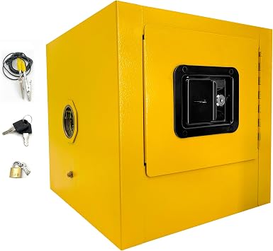 Flammable Safety Cabinet,13"x13"x13" Safety Storage Cabinet,Flammable Cabinet Galvanized Steel Explosion Proof,Flammable Welded Bin Fireproof for Industrial Use - 2Ga