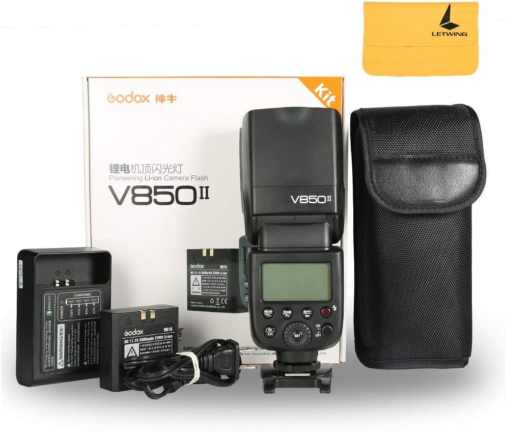 Get Popular Offer Godox V850II Ving GN60 2.4G 1/8000s HSS Camera Flash Speedlight with 2000mAh Li-ion Battery Features 1.5s Recycle time and 650 Full Power Pops Compatible for Canon Nikon Pentax Olympus