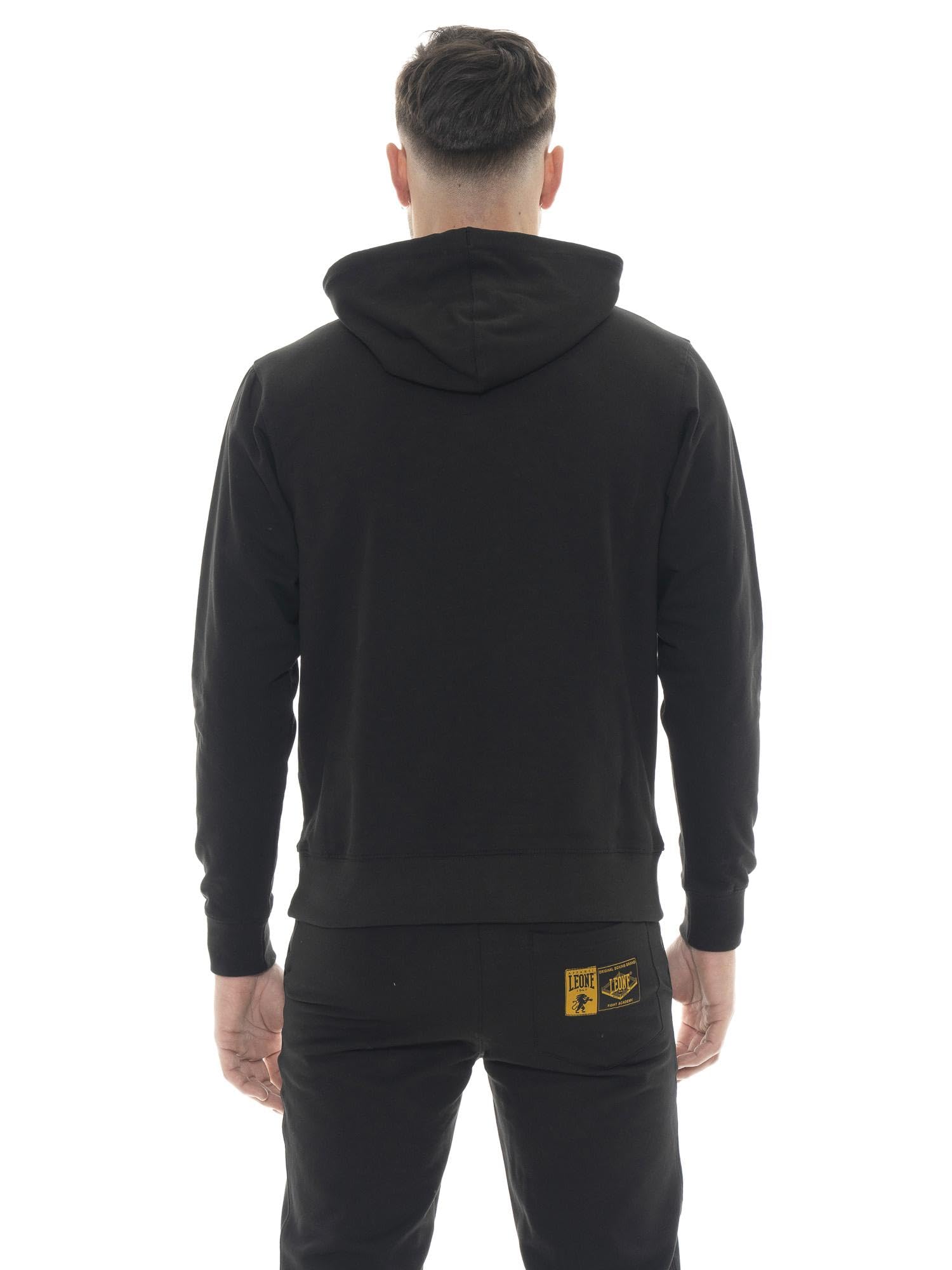 LEONE 1947 Felpa Invernale da Uomo con Cappuccio Pull on, Logo Grande Gold
