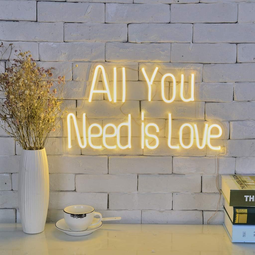 All You Need is Love LED Neon Sign Lights (Warm White)