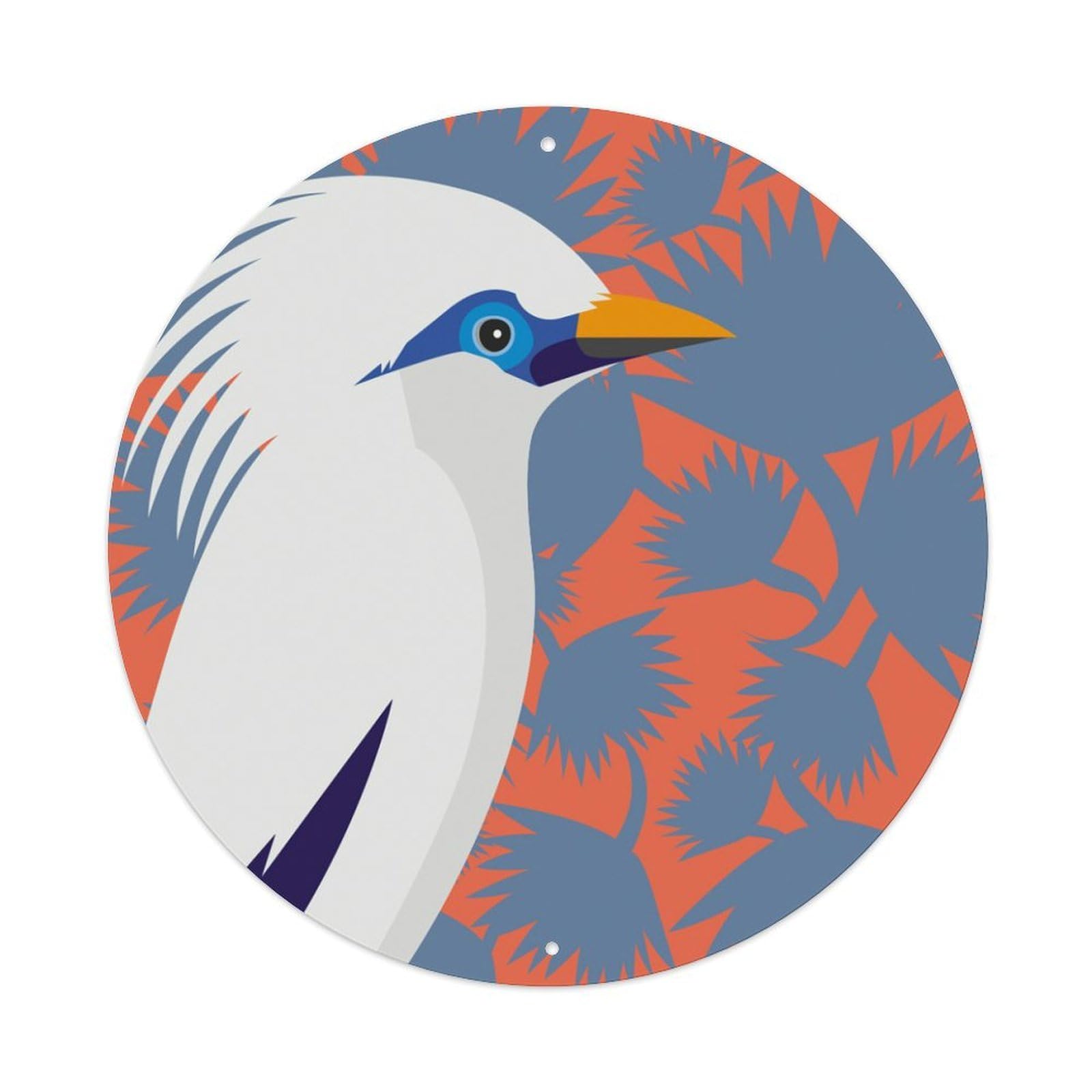 Vintage Animal Indonesia Bali Starling Metal Tin Sign