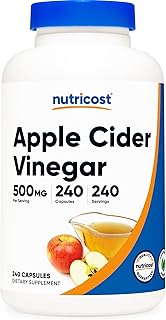 Sponsored Ad - Nutricost Apple Cider Vinegar Capsules 500mg, 240 Vegetarian Capsules - Natural, Vegetarian, GMP, Non-GMO a...