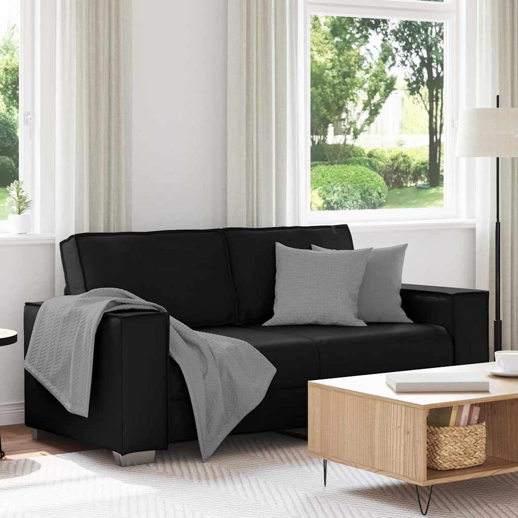 vidaXL Canapé Deux Places Noir 180 cm Simili Cuir
