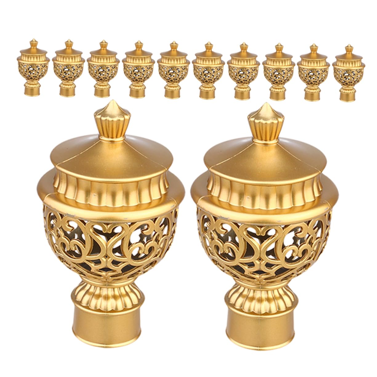 ERINGOGO 12 Pcs Decorative Curtain Rod Caps Plastice Roman Rod Fittings Easy to Install Modern Accessories for Windows
