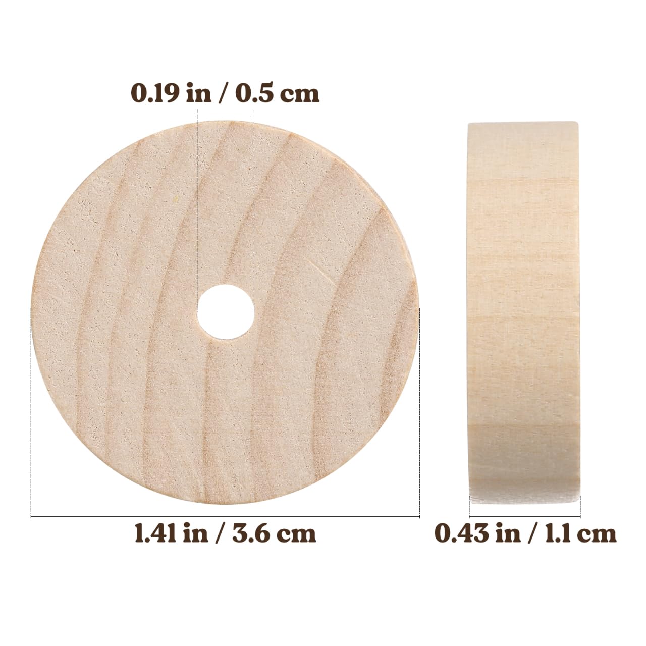 Garneck Wooden Toy Wheels 20Pcs 1.38 Inch Diameter 5Mm Hole DIY Model Craft Accessories for Kids Car Building - Image 3