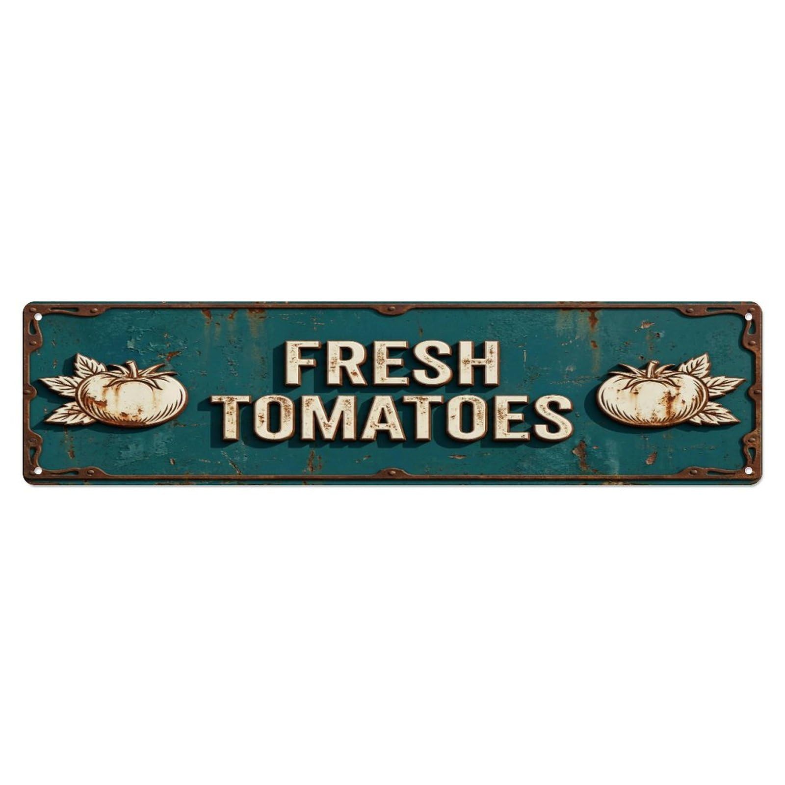 Metal Tin Sign FRESH TOMATOES Vintage Vegetable Rustic Farmhouse