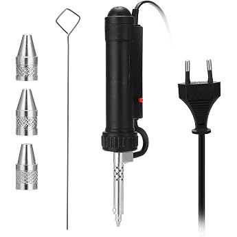 Weytoll Electric Desoldering Pump Electric Vacuum Desoldering Iron Extraction of Liquid Solder 350 W Desoldering Pump with Heater Palm Electric Soldering Tin Sucker Va-cuum Soldering Black