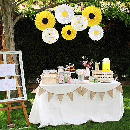 Image of CHRORINE Sunflower Party Decorations, Sunflower Birthday Party Baby Shower Bridal Shower Wedding Decorations, Baby Shower Birthday Party Supplies (Pack of 2)