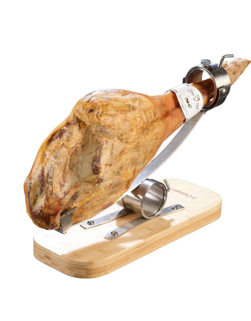 Jambon entier Serrano Bodega - Affinage 11 mois - 7 kg avec support et couteau