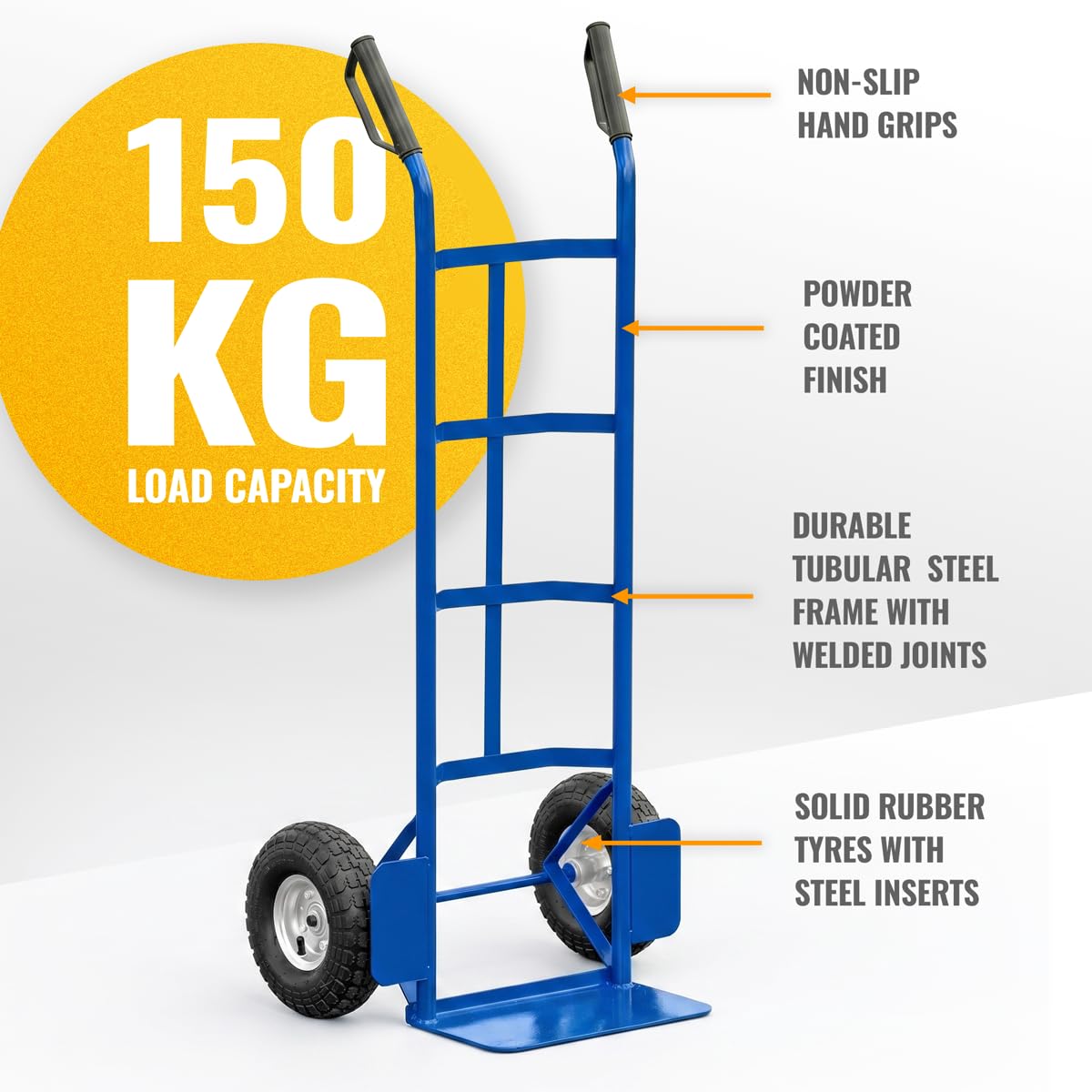 FORZA Carretilla para Esterillas de Críquet con Capacidad de 150 kg | Carro de Acero Resistente con Ruedas Macizas, Asas Antideslizantes y Acabado en Polvo
