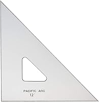 Vista 15 de Pacific Arc - Escuadra para dibujo técnico de 10 pulgadas, 45/90 grados, naranja fluorescente