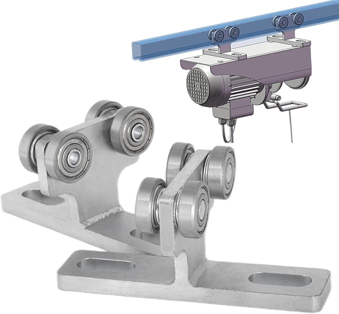 Electric Hoist Installation Roller Trolley 4 Wheel Trolley Assembly