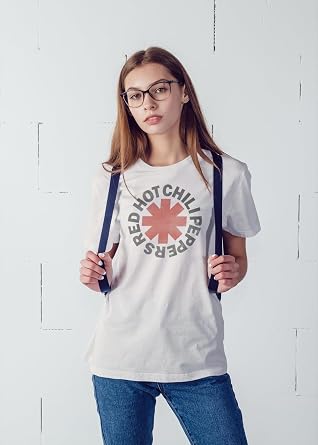 2Bhip Red Hot Chili Peppers Asterisk Logo Distressed Vintage Style T Shirt | Officially Licensed Red Hot Chili Peppers Tee, Vintage Style Distressed Logo, 100% Cotton Crewneck, Unisex Men Women