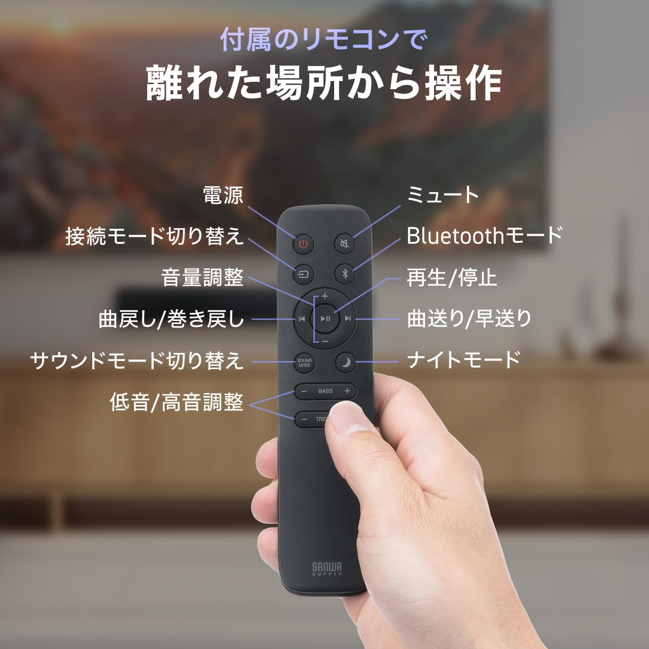Amazon.co.jp: サンワダイレクト サウンドバー テレビ用 PC 60W 幅50cm